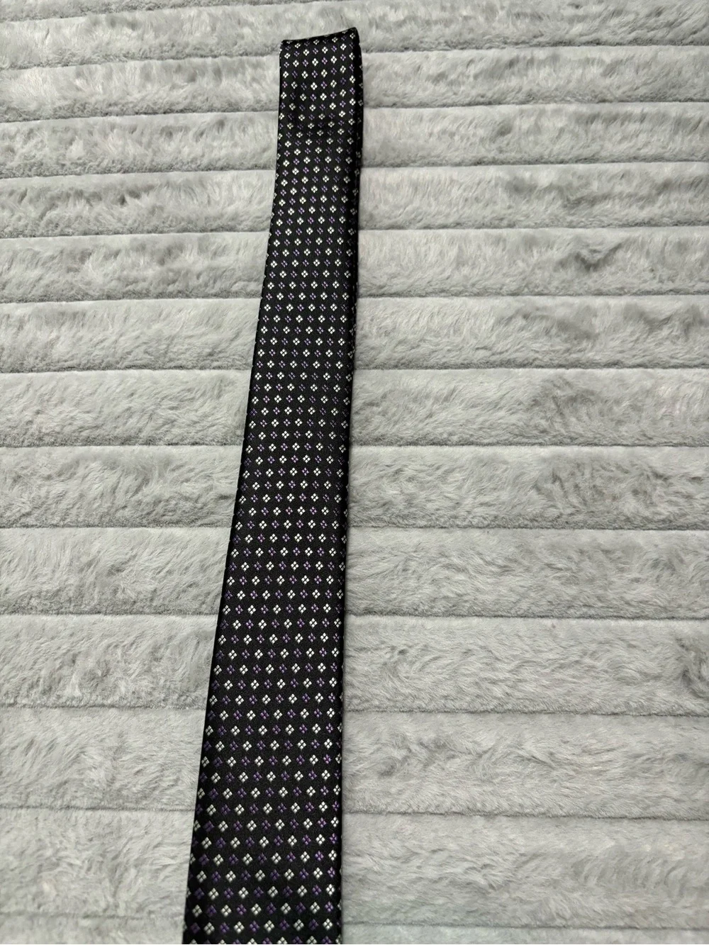 Chaps New Neck Tie Purple/Black Geometric Design NWT